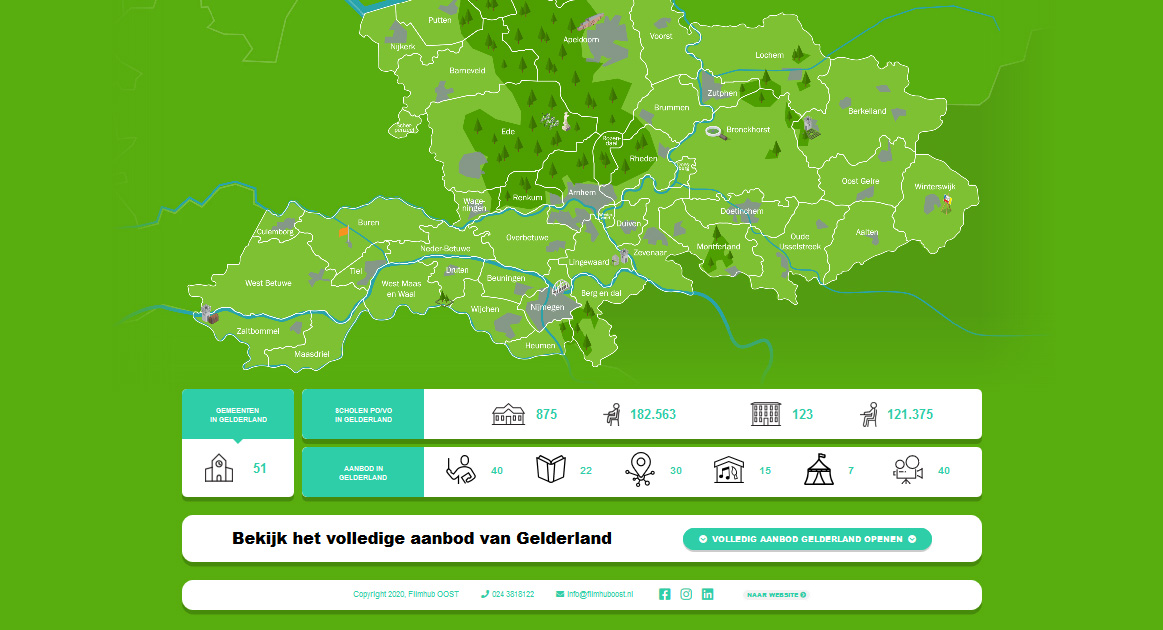Interactieve kaart Gelderland, gemaakt door De Animatier